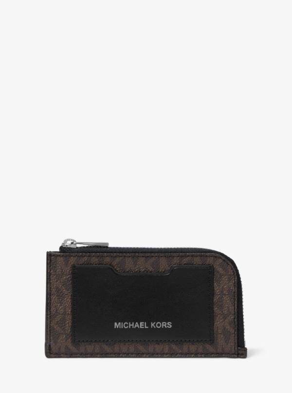 Panske Penazenky Michael Kors Logo Zip-Around Čierne Hnede - Doplnky Michael Kors Obchod | GATJZ-0861